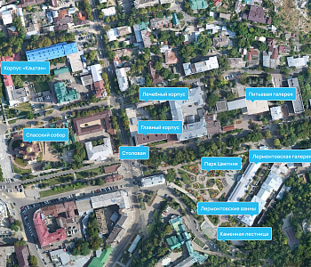 Санаторий «Руно», Пятигорск. Карта